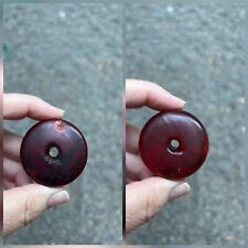 2x 60grams Antique Rare Faturan Cherry Amber Bakelite Bead picture