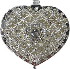 HEART TRINKET BOX - ENAMEL PEWTER BEJEWELED W/ HINGED LID - BRAND NEW - GORGEOUS picture