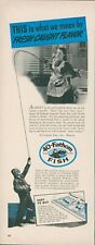 1942 40 Fathom Fish Fresh Caught Flavor Fishing Pole Apron Vintage Print Ad L26 picture