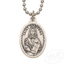 Saint St Dymphna Medal Pendant Necklace Patron Saint Of Stress And Anxiety Italy picture