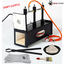 DEVIL-FORGE DFPROF3+2D Gas Propane Forge Farrier Furnace Burner Kiln +Tongs USA picture