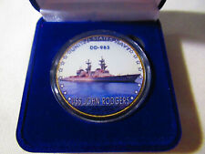 US NAVY - USS JOHN RODGERS (DD-983) Challenge Coin w/ Presentation Box picture
