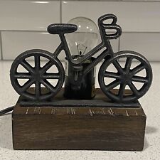 Bike Lamp Cast Iron & Wood Cycling Bedroom Office Den Home Decor 7 in Plus Bulb picture