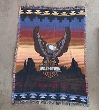 Harley Davidson Throw Blanket Screaming Eagle Desert Aztec Vintage 61x46 picture