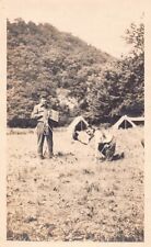 Old Photo Snapshot Men Man With Acorn Music Instrument #28 Z24 picture
