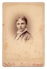 ANTIQUE CIRCA 1890s CABINET CARD ROCKWOOD GORGEOUS YOUNG LADY IN DRESS NEW YORK picture