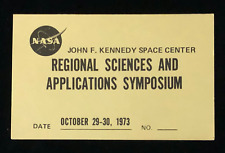 1973 JFKSC NASA REGIONAL SCIENCES & APPLICATIONS SYMPOSIUM BADGE YELLOW VERSION picture