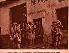1919 A ROTOGRAVURE WWI MAVRILLE CAPTURED BY 315TH AMERICAN INFANTRY  picture