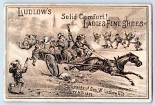 1882 4th of JULY LUDLOW'S SHOES*RUNAWAY HORSE & WAGON SCARED BY FIRECRACKERS picture