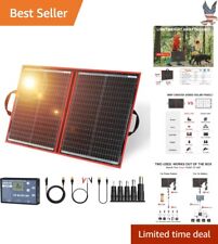 Portable 110W Solar Panel Kit - Charger with 2 USB Outputs - RV Camping Marine picture