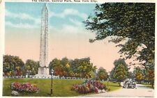 Vintage Postcard, The Obelisk, Central Park,  New York City, NY, Long Ago* picture