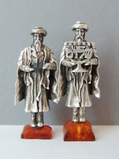 Miniature Vintage Antique Judaica Israel Jewish Sterling Silver 925 Statue Amber picture
