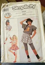 Vintage Simplicity Girls Sewing Pattern 9214 Pants/Skirt/Tops, Sz A-(S,M,L)Uncut picture