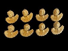 Vintage Gold Resin Cherub Angel Italy Wall Or Tree Ornaments picture