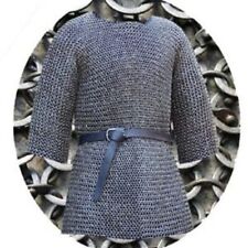 6 mm chain mail shirt Half Sleeve Round Riveted with Soiled ring medieval shirt  picture