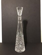 Vintage Crystal Cut Glass 16” Tall Pyramid Shape Liquor/Wine Decanter W/ Stopper picture