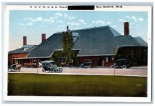 New Bedford Massachusetts Postcard NYNH Depot Exterior View 1920 Vintage Antique picture