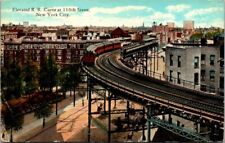 P1 Vintage New York Postcard  - 1929 Railroad Railway 110 St. New York City NYC picture