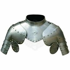 Medieval Larp Gothic steel Pair Of Pauldrons With Gorget Shoulder Armor 18 gauge picture