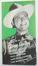 1941 Vtg Gene Autry leaflet Reviews Country dance folk songs Race Blues Records picture