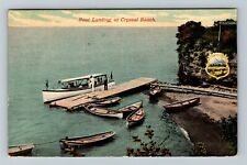 Crystal Beach OH-Ohio, Boat Landing & Launch, Vintage c1911 Postcard picture