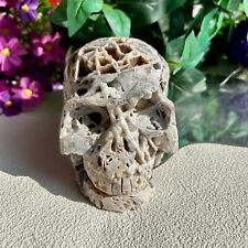 1140g Natural Druzy Sphalerite Skull Carving Healing Quartz Reiki Gift Stone picture