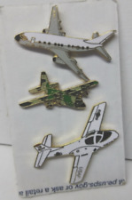3X USAF US Air Force Plane Aviation Lapel Pins - Camo Prop Plane - Jetliner More picture