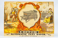 1875 The Editor Cooking Stove Troy New York Another Rare Victorian Trade Card picture