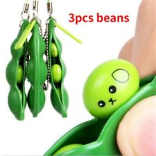 3pcs Pea Bean Toy Anti Anxiety Key Ring Stress Relief Squeeze Pea Pod Keyring picture