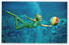 c1960s A Weeki Wachee Mermaid Has Ball Weeki Wachee Florida FL Unposted Postcard picture