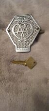 Vintage early Automobile Association  AA badge with AA key picture