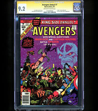 Avengers Annual #7 CGC 9.2 SS 1ST SPACE GEM Thanos Warlock Death 1977 Signed NM picture