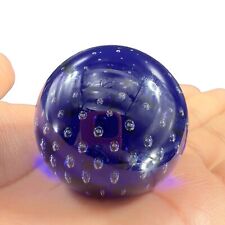 GES Studio Art Glass Miniature Cobalt Blue Paperweight With Small Bubbles VTG picture