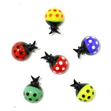 6pcs Mini Glass Beetle Ladybug Figurines Cute Ladybird Easter Ornaments Crafts picture
