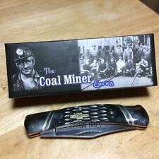 Rough Ryder The Coal Miner Black Jigged Bone Lock back 3 3/4
