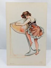 Schmucker 'The Drinker's' Series Postcard 1910s Martini Glass + Manhattan  picture