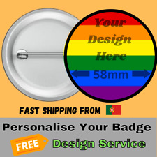 Custom Badge 58mm Presonalized, LGBTQ+ Pride Flags picture