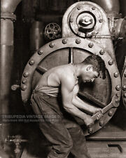 Vintage 1920 Photo - Power House Mechanic & Steam Pump Muscular Man Working picture