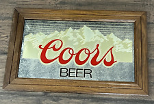 1983 Vintage ADOLPH COORS BEER Bar Sign Mirror in Wooden Frame 27.5