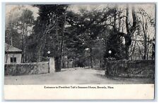1909 Entrance President Taft's Summer Home Road Beverly Massachusetts Postcard picture