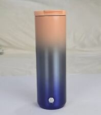 Starbucks Vacuum Insulated Stainless Peach Blue Gradient Flip Top Tumbler 16 oz picture
