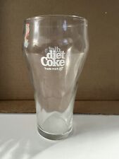 Vintage Diet Coke Clear, White Letter Glass with Swirl Design 6