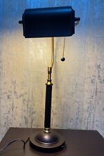 Adjustable Height Table/banker Lamp Havey Metal Base and Brown Metal Shade picture