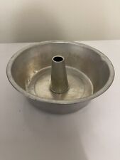 Vintage Commercial 9.5”Aluminum Round Angel Food Cake Pan Unbranded One Piece picture