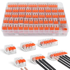 90Pcs 221-412 Lever Nut Compact Splicing Wire Connectors - 2/3/5 Conductor Set picture
