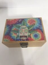 Wooden Psychadelic Keepsake Box With Metal Clasp picture
