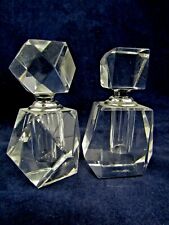 (2) Oleg Cassini Crystal Cut Perfume Bottles with Glass Daubers  picture