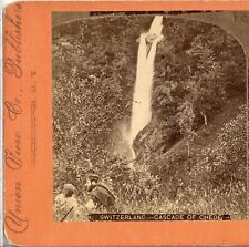 SWITZERLAND, Cascade of Chede--Stereoview J37 picture