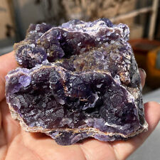 375g Top Purple Violet Fluorite Cube Particle Gemstone Quartz Crystal Specimen picture