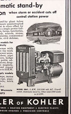 1955 Kohler of Kohler Electric Plants Emergency Generators Vintage Print Ad picture